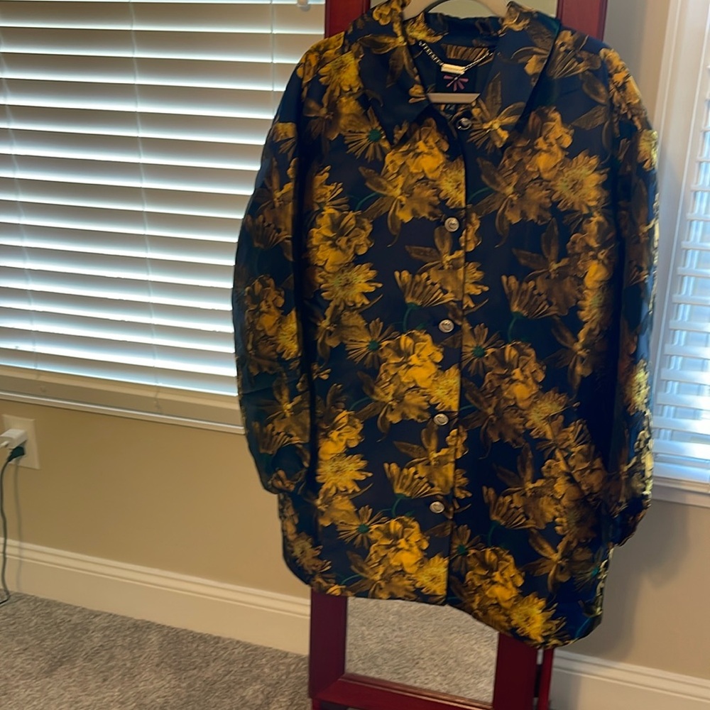Navy and gold elegant jacket.